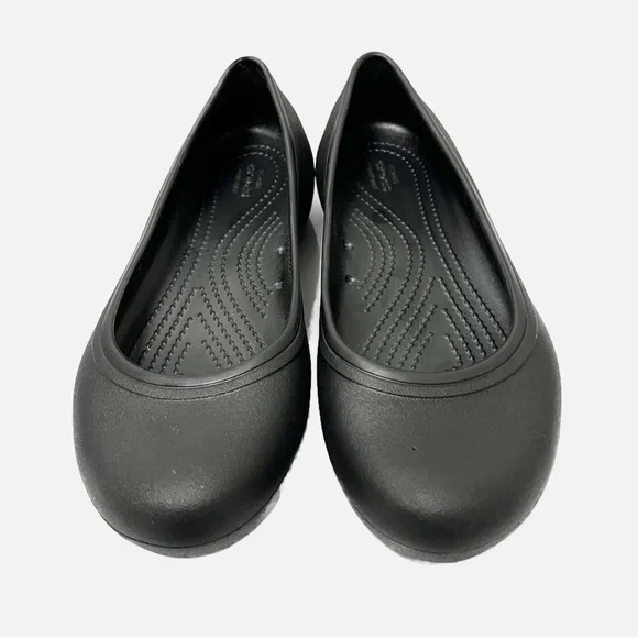 Crocs at Work Iconic Comfort Ballet Flats Black Non-Slip Size 8 EUC - Picture 3 of 8